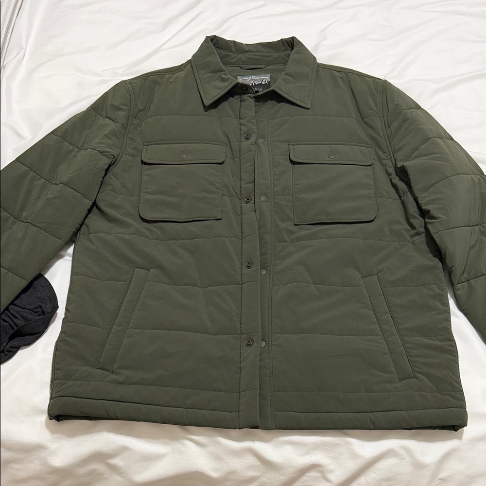J. Crew Olive Green Quilted Button-Front Field Jacket